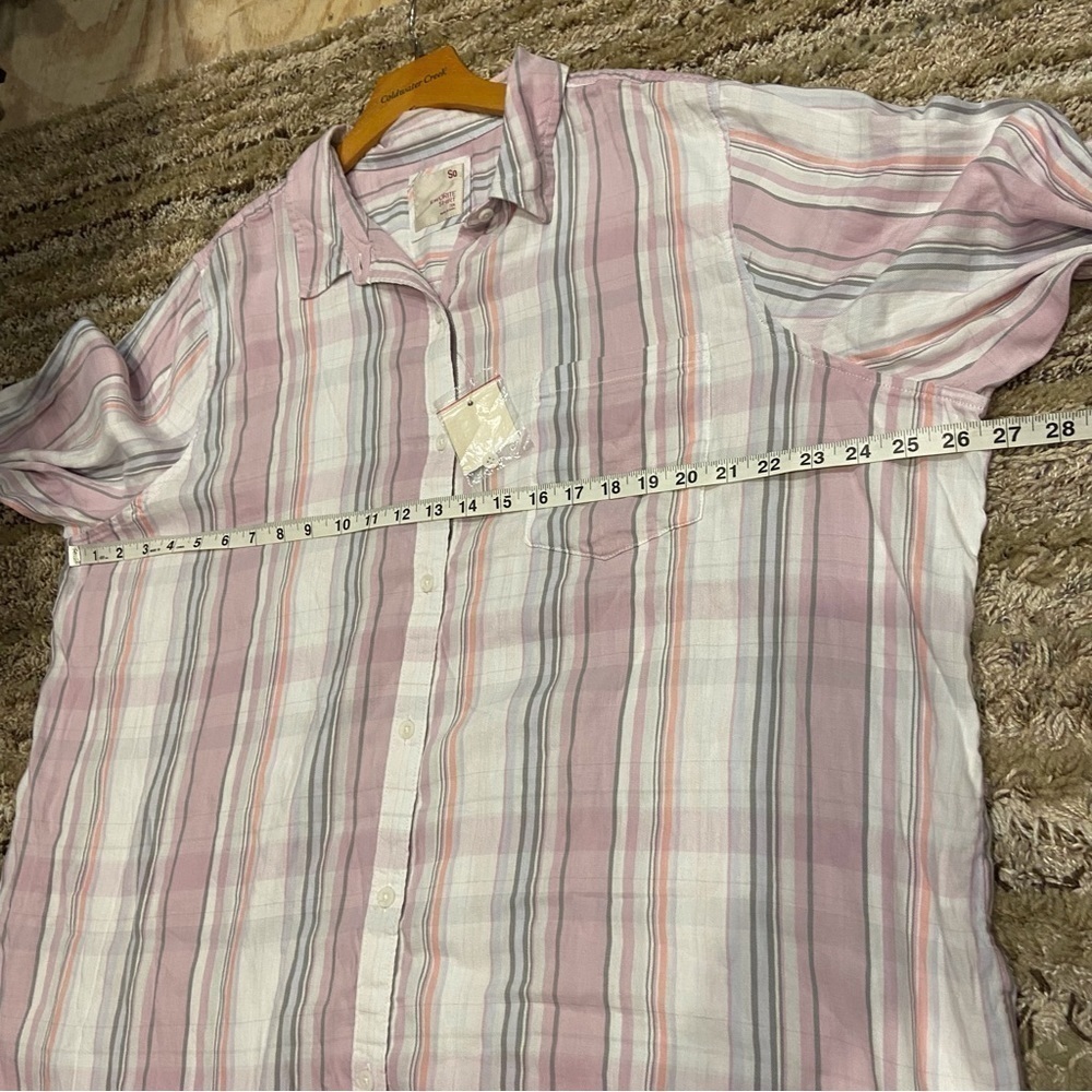 NWT So‎ by Kohls Junior 3X Button Down Shirt Pink Plaid top - Picture 10 of 10
